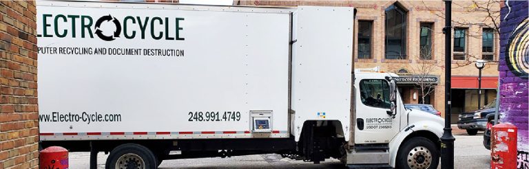 electrocycle on-site shredding truck