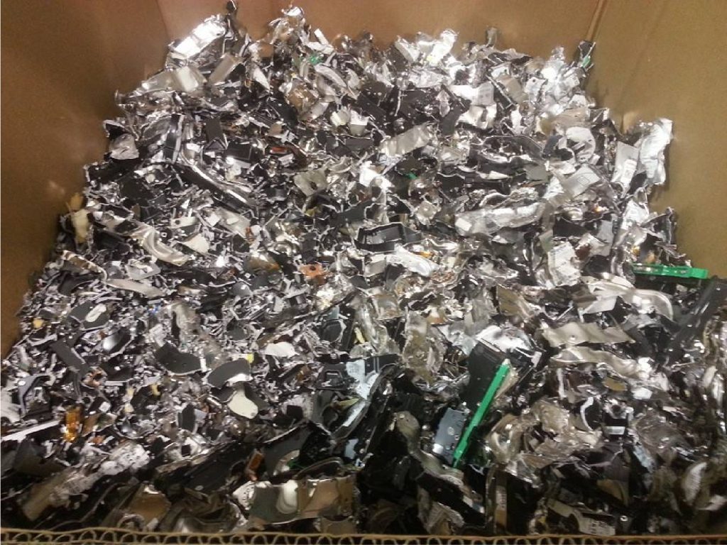 box of shredded hard drives