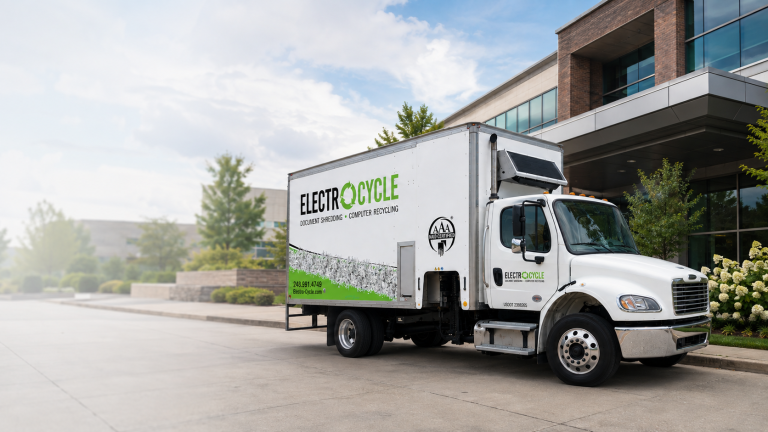 ElectroCycle document shredding truck