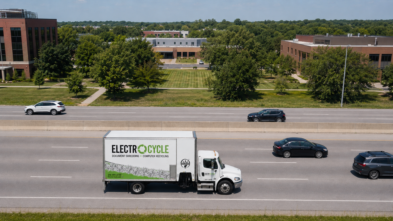 ElectroCycle document shredding truck serving Bowling Green, Ohio
