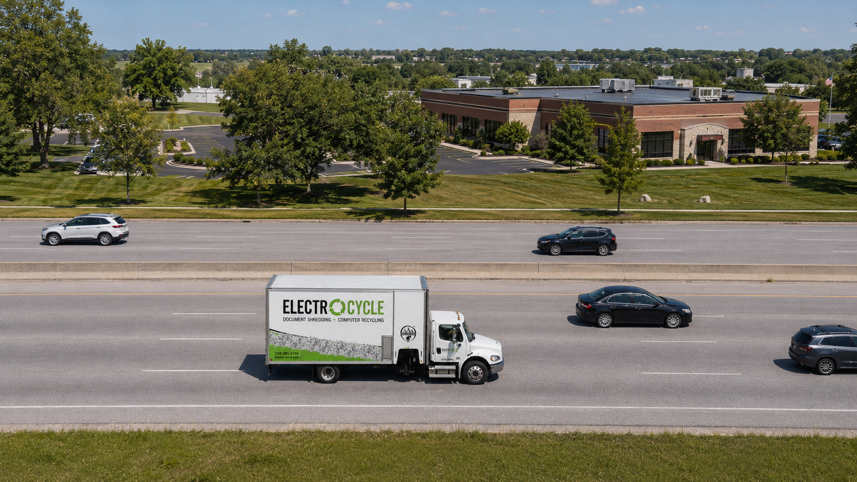 ElectroCycle document shredding truck serving Perrysburg, Ohio