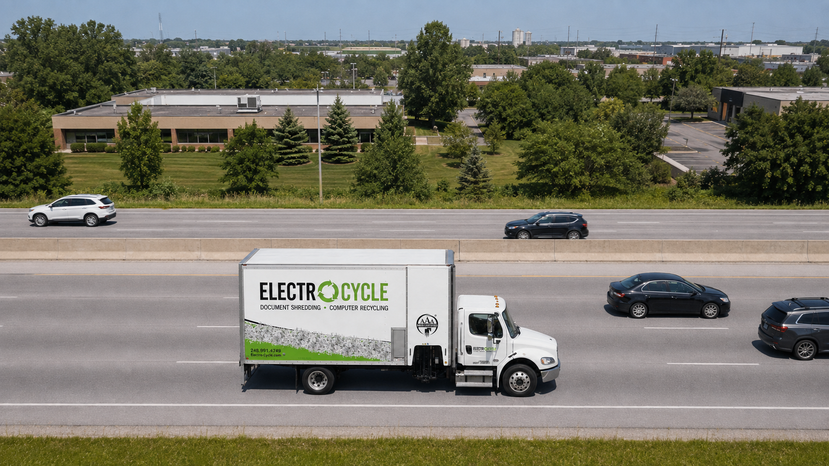ElectroCycle document shredding truck serving Oregon, Ohio