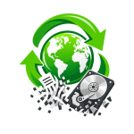 Document and hard-drive recycling icon