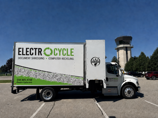 ElectroCycle NAID AAA Certified document shredding truck in Michigan